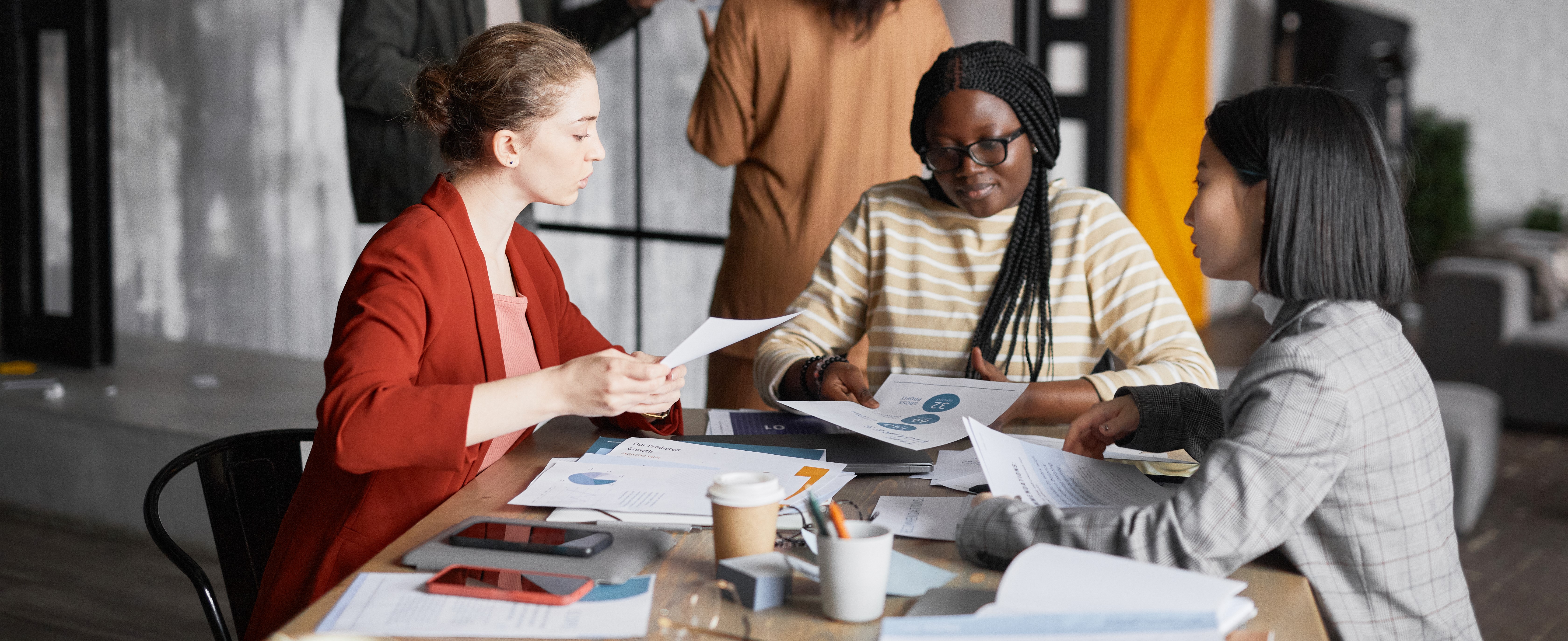 People working in modern office